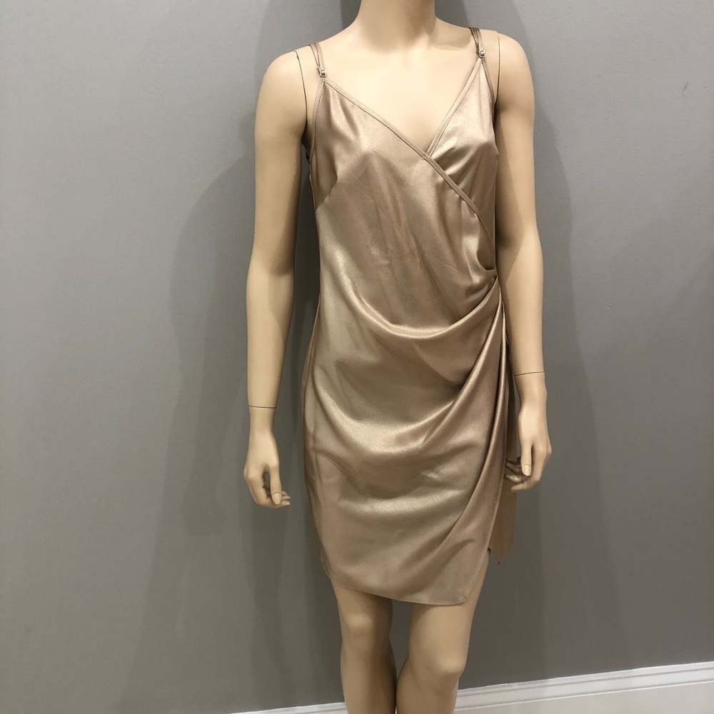 NWT BCBG GOLD SILK DRESS *multiple